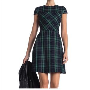 Vince Camuto Woven Plaid Cap Sleeve Dress Size 12